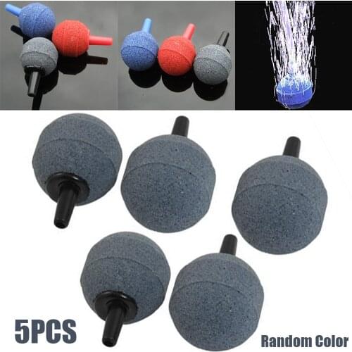 5Pcs 20mm Fish Tank Aquarium Air Stone Oxygen Aerator Increasing Mineral Air Bubble Pump Hydroponic Oxygen Supply Color Random