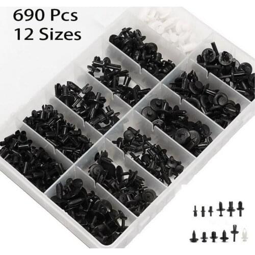 690 pcs/set Push Pin Rivet Trim Clips Panel Body Interior Assortment