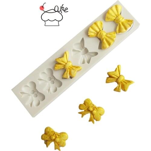 Aouke Beauty Bow Tie Decorating Molds Cake Silicone Mold Sugarpaste Candy Chocolate Gumpaste Clay Mould J125