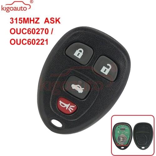Kigoauto OUC60270 OUC60221 car key Remote fob 315Mhz 4 button for Cadillac DTS for Chevrolet Monte Carlo Impala 2006 2007