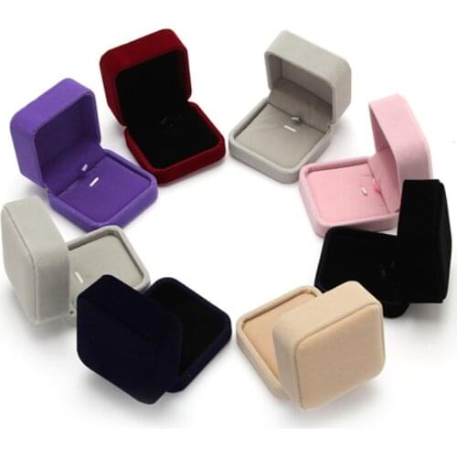 1Pcs Velvet Jewelry Earring Ring Display Storage Organizer Wedding Ring Case Holder Gift boxes Jewelry Organizer