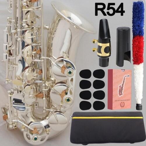 Free Shipping Music Fancier Club Alto Saxophone Reference 54 Silvering E-flat Alto Sax R54 With Case Mouthpiece Reeds Neck Case
