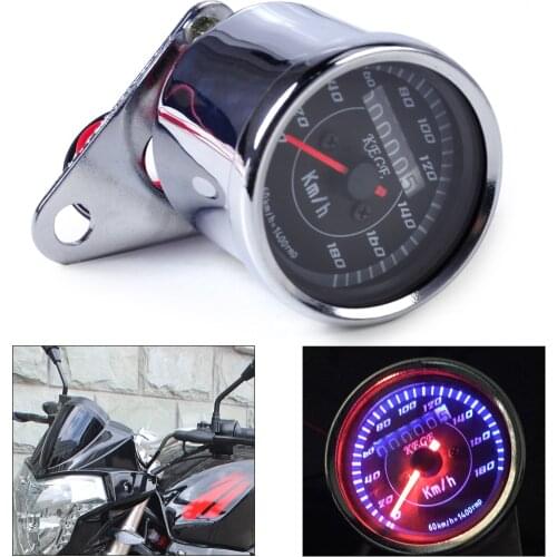 DWCX Motorcycle Dual Odometer Speedometer Gauge Speedo Meter LED Backlight For Harley Honda Yamaha Kawasaki Suzuki Bobber ATV