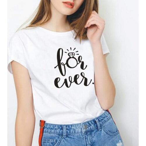 Hipster Funny Tee Shirt Femme Forever Diamond Wedding Print Women Tshirt Cotton Summer Short Sleeve Casual T Shirt Women Tops