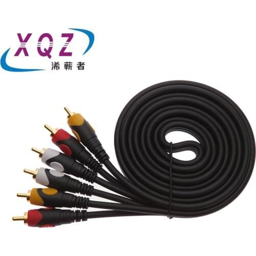 3RCA to 3RCA cable Video RCA 3/3 cable red yellow whiteAV cable for TV DVD male to male gold plated pure copper double shieldei