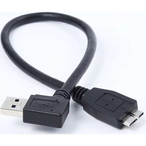 Right Angled USB 3.0 A Male To Micro B Male 10 Pin Short Adapter AM/ MicroB Cable for Mobile HDD 10cm-30cm