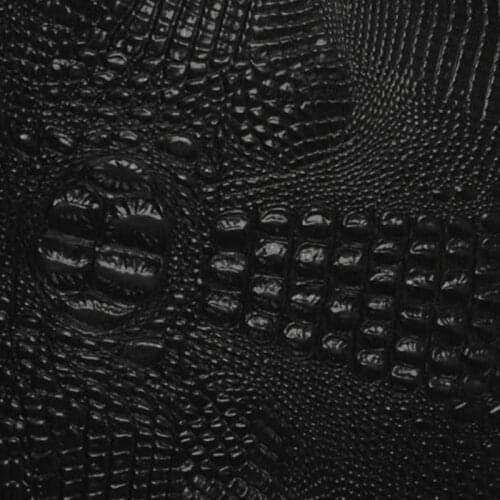 Classic Big Crocodile Black Genuine Cowhide Leather Fabric Material for Fashion Purse/Handbag,Free Shipping