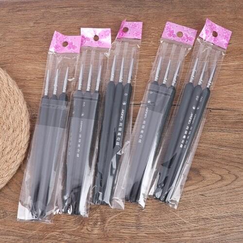 3Pcs 0/ 00/ 000 Sketch Lines Pens Miniature Paint Wolf Hair Professional Paint Brush For Art Gouache Watercolour