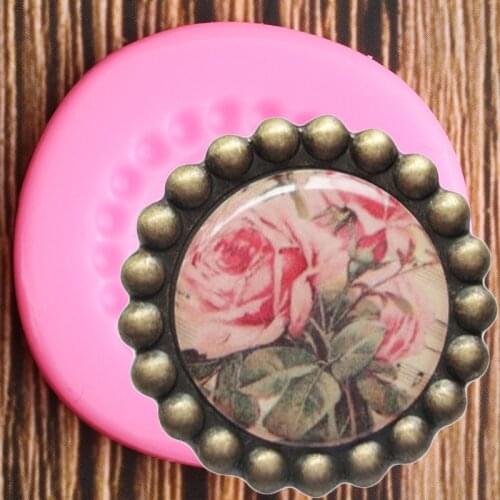 Bead Circle Border Silicone Molds Frame Relief Cupcake Topper Fondant Cake Decorating Tools Chocolate Gumpaste Candy Clay Moulds