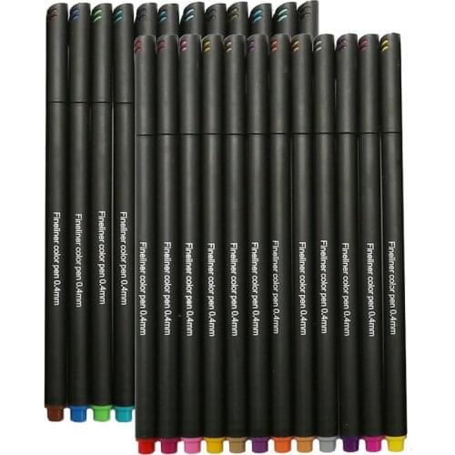Loft 0.4mm Fine Liner Marker Pens 12/24 Colours Porous Point Water Based NEW for Notebook Cartoon Paint Planner School