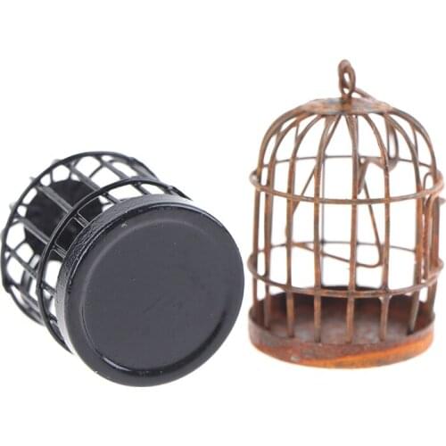 1Pcs Miniature Iron Art Made Rusty Bird Cage Succulent Decoration Flower Basket Micro Landscape For Dollhouse