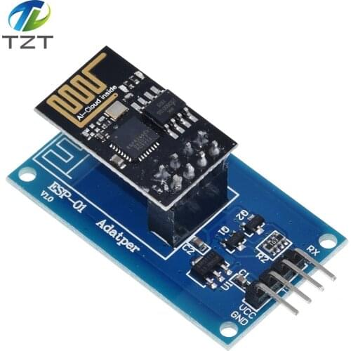 TZT ESP8266 ESP-01 Serial WiFi Wireless Adapter Module 3.3V 5V Esp01 Breakout PCB Adapters Compatible For Arduino
