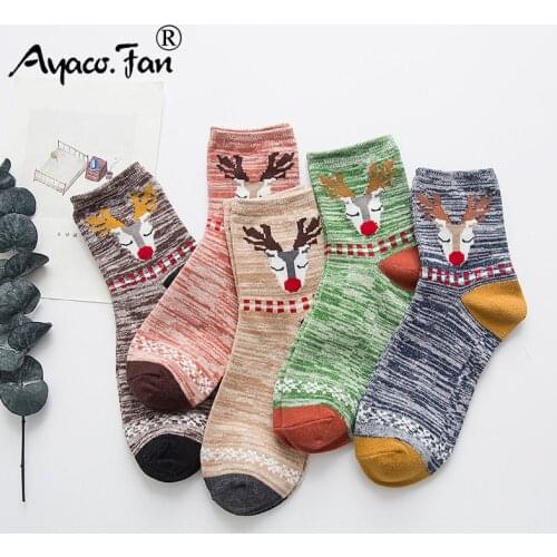 5 Pairs/Lot Womens Socks Spring Summer New Cotton Cartoon Cute Funny Happy kawaii Socks for Girls Lady Female Christmas Gift