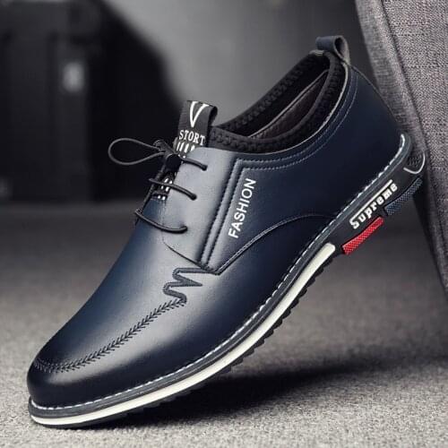 DM368 2020 New Summer Autumn Leather Men Shoes Fashion Casual Shoes Lace-Up Loafers Business Wedding Dress Shoes Mans footwear