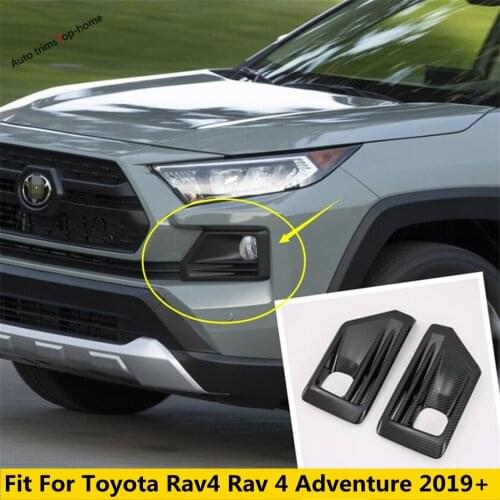 Yimaautotrims Front Fog Lights Lamp Cover Trim ABS For TOYOTA RAV4 RAV 4 Adventure Model 2019 2020 2021 Chrome / Carbon Fiber