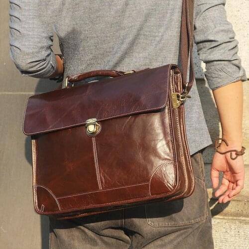Hombre Leather Shoulder Men Men Laptop Genuine Zipper Messenger Bag Men Business Laptop Maletines Bag Trabajo Briefcase