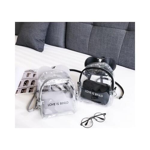 BENVICHED Mini Size Transparent Women Backpacks Clear PVC Teenager Girls Zipper Student School Backpack Travel Micke Bag D41