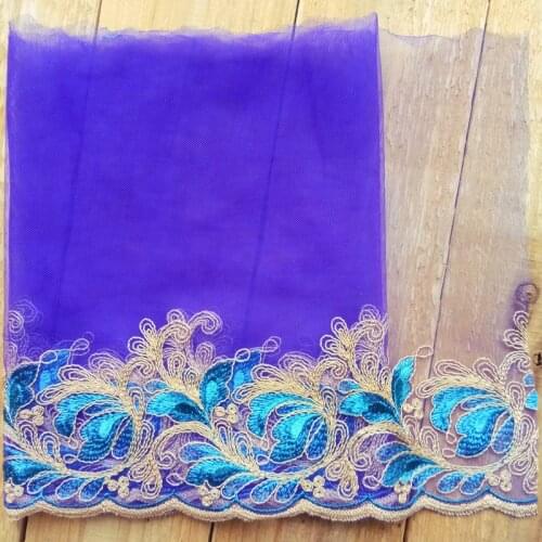 15Yards Handmade DIY Retro Mesh Embroidery 20cm Fabric Sapphire Lace Trim Clothes Wedding Dress Home Sofa Curtain Accessories