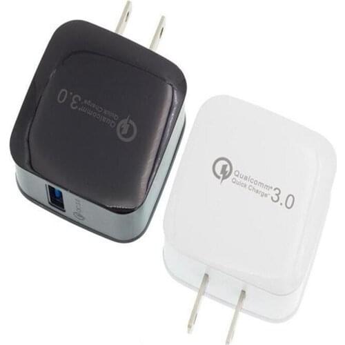50pcs Quick Charge 3.0 US Travel Wall Charger power adapter QC 3.0 fast charging plug for iphone 11 7 plus for samsung s10