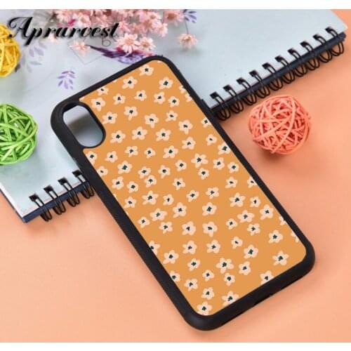 Aprarvest Autumn Flowers Yellow Silicone Rubber Phone Case Cover For iPhone 6 6S 7 8 PLUS X XS XR 11 12 MINI PRO MAX