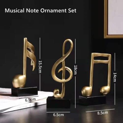 Modern Home Decoration Musical Note Ornament Set Nordic Light Luxury Living Room Cabinet Home Decor Statues Miniature Ornaments