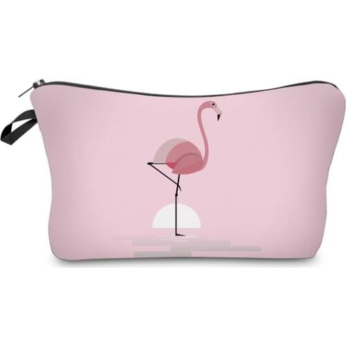 Flamingo Pattern Makeup Bags Cosmetic Handbag For Women Girls Waterproof 2021 Newest Style Fashion High Quality Zipper Casual