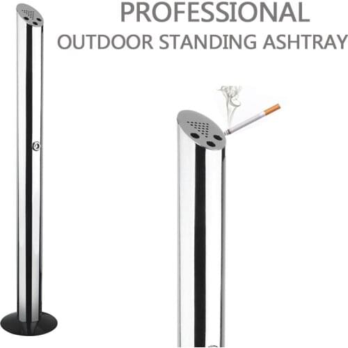 Outdoor Stainless Steel Standing Ashtray Cigarette Ash Bin Thicken Stand up Windproof Ashtray Creative smokeless metal ashtrays