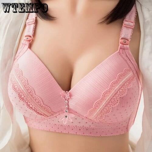 Women Plus Size Underwear Push Up Bra Lace Seamless Sexy Bras Thin Wireless Soft Large Breast 46 C D Brassiere Lingerie Female
