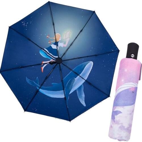 Cartoon Automatic Umbrellas Rain Womans Folding Parasol Princess Umbrellas Girls Gifts Anti UV Umbrellas guarda chuva sombrinha