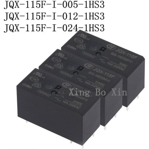 Free shippng 5pcs relay HF115F 100% new Original HF115F-I-024-1HS3 JQX-115F-I-024-1HS3 24VDC 16A 250V