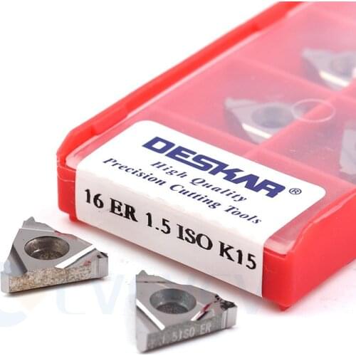 16ER 1.0 ISO 1.25 ISO 16ER 1.5 ISO 1.75 ISO 16ER 2.0 ISO 2.5 ISO 16ER 3.0 ISO K15 Carbide Thread inserts For aluminum and copper