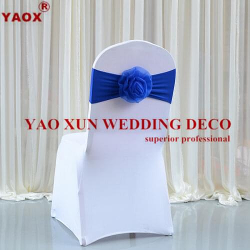 25 50 100PCS Metalic Bronzing Spandex Chair Cover Band Lycra Bands For Wedding Chair Cover Decoration