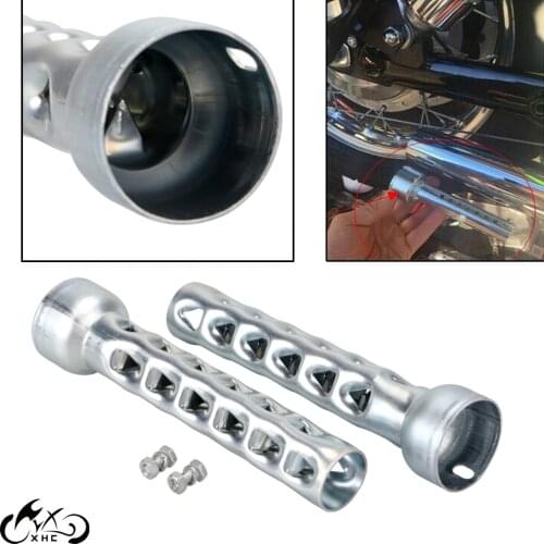 2X Motorcycle Chrome Straight Exhaust Baffles Muffler For Harley Electra Glide FLHT Street Glide Road King FLHR Honda Kawasaki