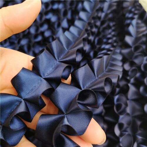 4Yard/Lot 4cmSatin Tape Ribbon Pleated Lace Trim Patchwork Material DIY Sewing&Headwear Accessories Decoration