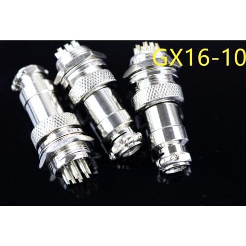 5pcs Aviation Plug Male Panel Metal Wire Connector 16mm GX16-10 P