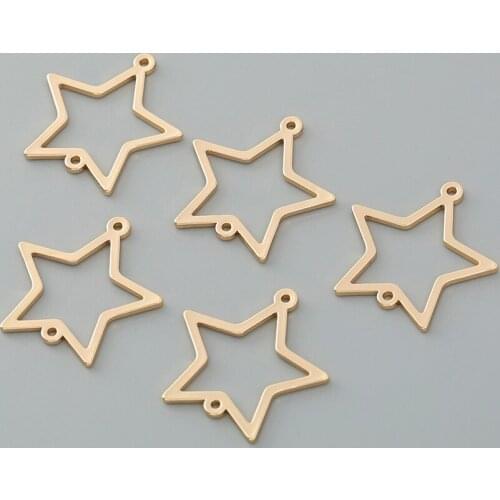 5 pieces of golden star pendant connector pendant star connector handmade pendant pendant: DIY bracelet necklace