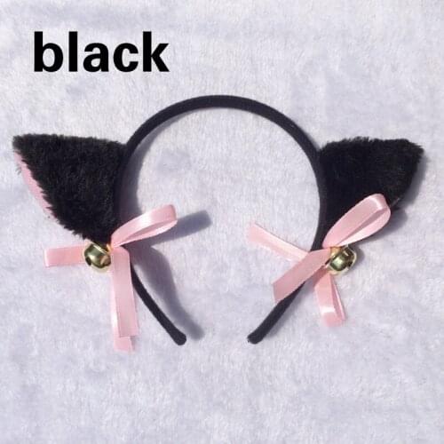 6 Colors Beautiful Masquerade Cat Ears Animal Cosplay Cat Ear Anime Party Costume Bow Tie Bell Headwear Headband Anime