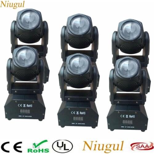 6pcs/lot 10W LED Beam Moving Head Light /DMX512 RGBW Beam Effect Stage Lights/Disco DJ Spot Lighting/Mini 10W LED Spotlight Lamp