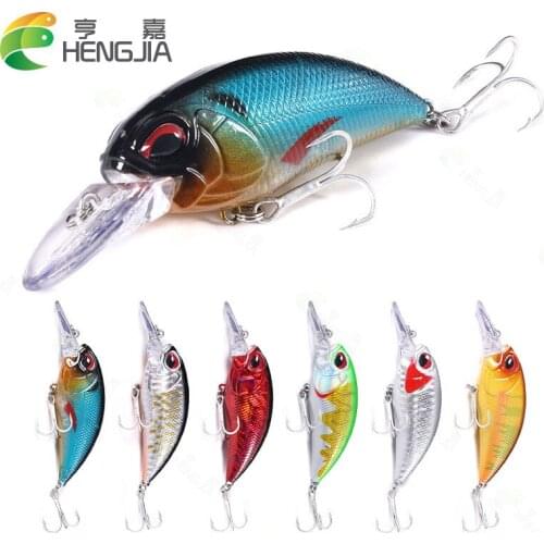 6pcs Fishing Lures 8cm 15.5g Diving 0.2-0.8m Crankbait Fishing Line Fish Bass Bait Tackle Artificial Bait Fishing Tools