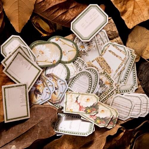 60 pcs/lot Forest Plants Decorative Sticker junk Journal Stationery Vintage Frame Stickers Scrapbooking DIY Diary Album Lable