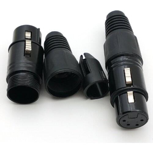 60PCS lot black 4 pin FEMALE XLR connector New