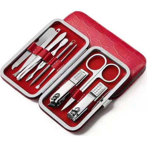 8pcs Nail Clipper Portable Stainless Steel Nail File Tweezers Clippers Set Professional Scissors With Box Manicure Cutter Kits