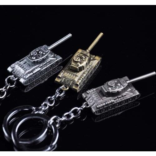 FREE shipping by FEDEX 100pcs/lot 2020 New Hot Metal 3D Tank Keychains Solid Zinc Alloy Tank Keyrings Gifts