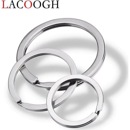 20pcs/lot 13/20/23/28/30mm Stainless Steel Keychain Key Ring Round Buckle & Flat Button Split Keyrings DIY Jewelry Making