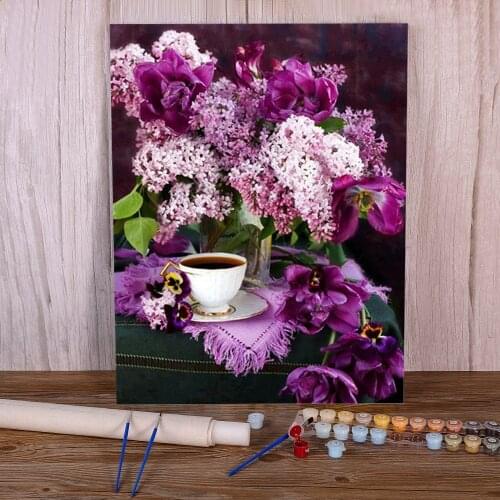 Flower Coloring By Numbers Painting Kit Acrylic Paints 50*70 Oil Painting Home Decoration Crafts For Handiwork