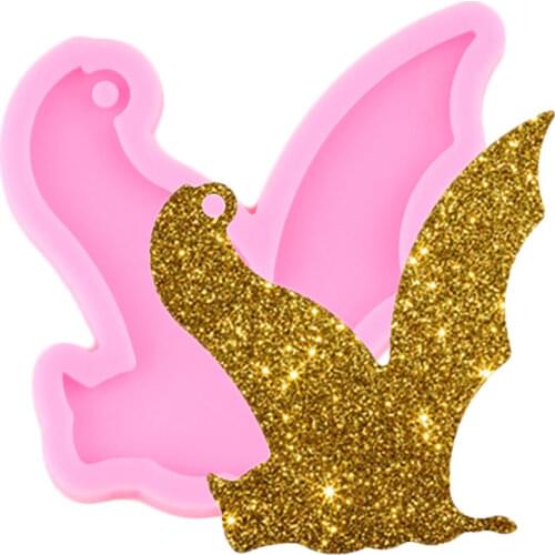 DIY Shiny Halloween Bat Silicone Molds Keychain Pendant Polymer Clay Mould 3D Craft Jewelry Making Epoxy Resin Moulds