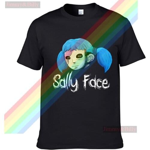 Sally Face Blue Mask Horsetail Summer Print T Shirt Clothes Popular Shirt Cotton Tees Amazing Short Sleeve Unique Unisex Tops