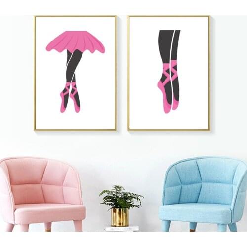 Ballet girl picture cartoon posters and prints wall art home décor canvas painting for chindren room canvas prints