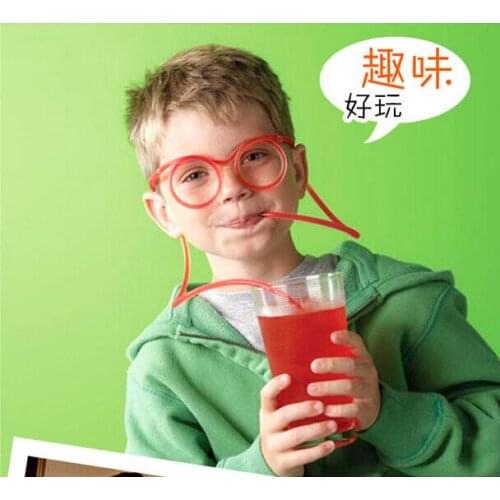 Hot Sale Funny Drinking Straw glasses Frames for party favor Novelty items Amazing Silly multi-colors Glasses straws 100pcs/lot