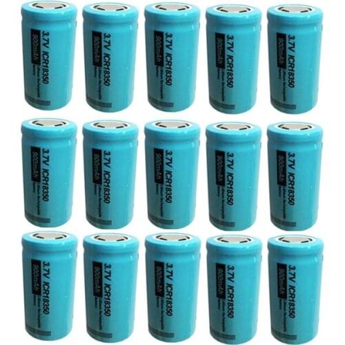 15PCS PKCELL Lithum Rechargeable Battery 3.7V 900mah ICR18350 Flat Top For LED lights flashlights